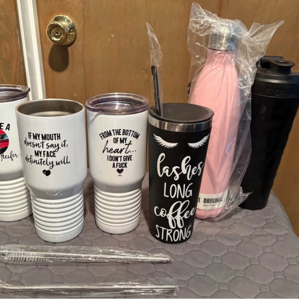 S'well Pink and Black Insulated Mugs